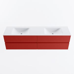 MONDIAZ VICA 180cm badmeubel onderkast Fire 4 lades. Wastafel CLOUD dubbel 2 kraangaten, kleur Talc.