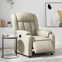 Fauteuil elektrisch verstelbaar kunstleer crèmekleurig