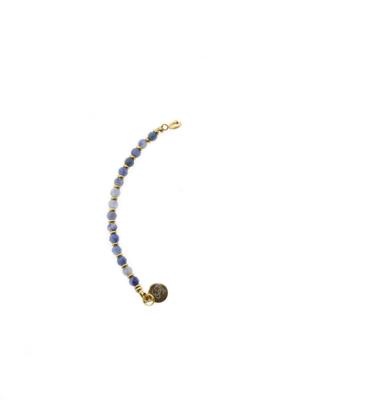 Solid Gold Tussenstuk Armband Edelsteen 4mm Kwarts Blauw