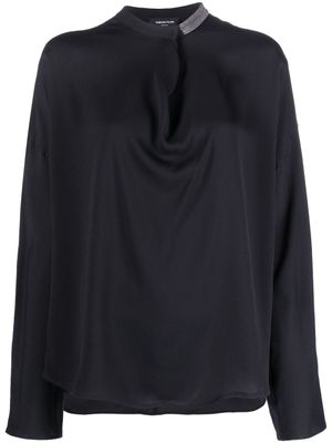 Fabiana Filippi blouse à ornements en cristal - Gris