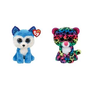 Ty - Knuffel - Beanie Boo's - Prince Husky & Dotty Leopard