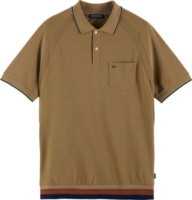 Structured cotton pique polo with c army Structured cotton pique polo with c army