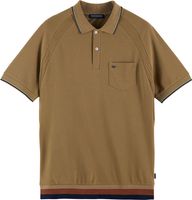 Structured cotton pique polo with c army - thumbnail