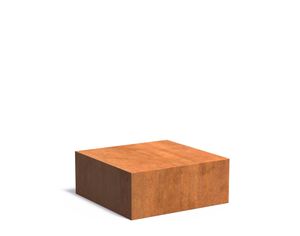 Cortenstaal sokkel 100x100x40cm.