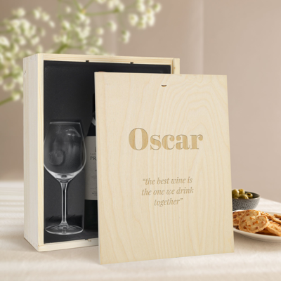 Wijnpakket met glas - Salentein Primus Malbec (Gegraveerde deksel)