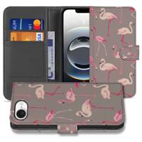 iPhone 16e | Telefoonhoesje | Met pasjeshouder | Flamingo