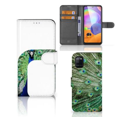 Samsung Galaxy A31 | Telefoonhoesje | Met pasjeshouder | Pauw