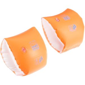 2x Oranje zwembandjes/zwemmouwtjes voor babies 11-15 kilogram   -