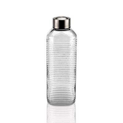 Waterfles Versa Transparant Glas Aluminium 1 L 8,3 x 23,5 x 8,3 cm