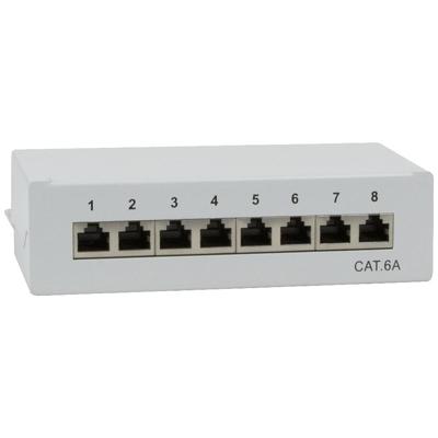 LogiLink NP0018 8 poorten Patchpaneel CAT 6A 1 HE Grijs