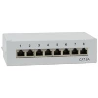 LogiLink NP0018 8 poorten Patchpaneel CAT 6A 1 HE Grijs