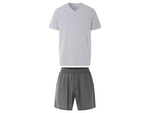 LIVERGY Korte linnen heren pyjama (Grijs, S)