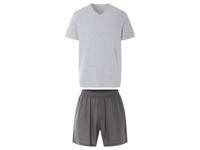 LIVERGY Korte linnen heren pyjama (Grijs, S)