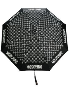 Moschino parapluie à imprimé monogrammé - Noir