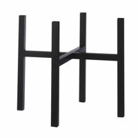 Mica Decorations - bloempot plantenpot standaard / verhoger - zwart - B46 x H40 cm - metaal