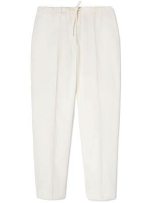 Jil Sander pantalon en coton à lien de resserrage - Blanc