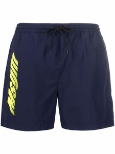 MSGM short de bain à logo imprimé - Bleu