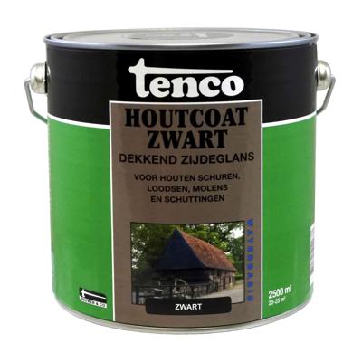 Houtcoat waterbasis zwart 2,5l verf/beits - Tenco
