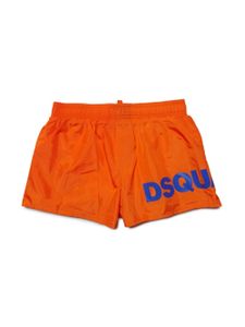 DSQUARED2 KIDS short de bain à logo imprimé - Orange