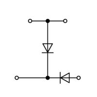 WAGO 870-541/281-491 Diodeklem 2-etages 5 mm Spanveer Toewijzing: L Grijs 50 stuk(s)