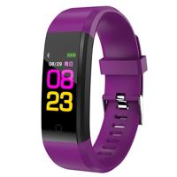 ID115 plus Slimme armband fitness hartslag monitor bloeddruk stappenteller gezondheid Running Sport SmartWatch voor IOS Android (paars)