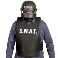 Politie SWAT verkleed helm - zwart - met vizier - voor volwassenen