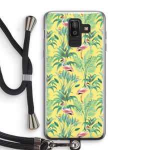 Flamingo party: Samsung Galaxy J8 (2018) Transparant Hoesje met koord