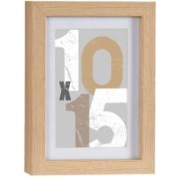 Houten fotolijst - bruin - 13 x 18 cm - fotolijstje - met passe-partout - decoratie