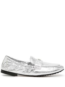 Tory Burch mocassins en cuir à design métallisé - Argent