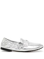 Tory Burch mocassins en cuir à design métallisé - Argent