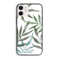 Tropical watercolor leaves: iPhone 12 Biologisch afbreekbaar hoesje