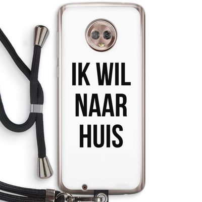 Ik wil naar huis: Motorola Moto G6 Transparant Hoesje met koord