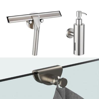 Fortifura accessoireset - glaswisser - zeepdispenser - handdoekhaak - geborsteld RVS SW1211582/SW1111568/SW1152336