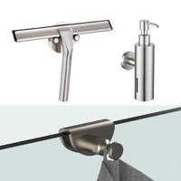 Fortifura accessoireset - glaswisser - zeepdispenser - handdoekhaak - geborsteld RVS SW1211582/SW1111568/SW1152336