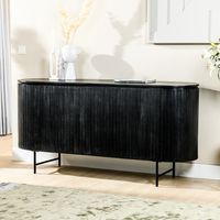 BASE Dressoir 'Aké' Acaciahout met ronding, 165cm, kleur zwart BASE Dressoir 'Aké' Acaciahout met ronding, 165cm, kleur zwart