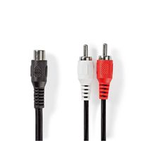 Nedis Stereo-Audiokabel | 2x RCA Male | RCA Female | 0.2 m | 1 stuks - CAGB24020BK02 CAGB24020BK02