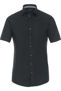 Venti Modern Fit Overhemd Korte mouw zwart