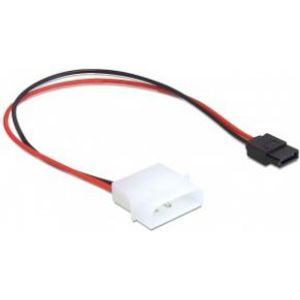 Delock 82913 Voedingskabel Molex 4-pins stekker naar Slim SATA 6-pins bus 24cm