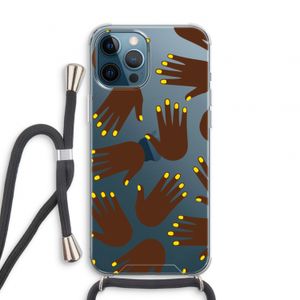 Hands dark: iPhone 12 Pro Transparant Hoesje met koord