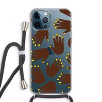 Hands dark: iPhone 12 Pro Transparant Hoesje met koord