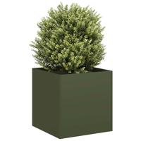 Plantenbak 40x40x40 cm koudgewalst staal olijfgroen Plantenbak 40x40x40 cm koudgewalst staal olijfgroen