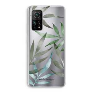 Tropical watercolor leaves: Xiaomi Mi 10T 5G Transparant Hoesje
