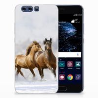 Huawei P10 Plus TPU Hoesje Paarden - thumbnail