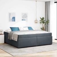 Bedframe met matras Donkergrijs 200 x 200 cm Fluweel