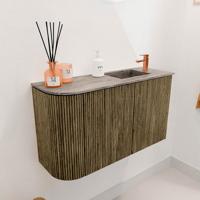 Toiletmeubel Mondiaz Joya Dlux | 71.6 cm | Meubelkleur Dusk | Faye wastafel Oza Wasbak Rechts | 1 kraangat