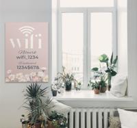 Canvas Schilderij met WiFi & Bloemen