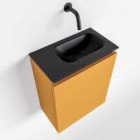 Toiletmeubel Mondiaz Ture | 40 cm | Meubelkleur Ocher | Eden wastafel Urban Rechts | Zonder kraangat