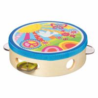 Goki houten tamboerijn met belletjes zonneschijn