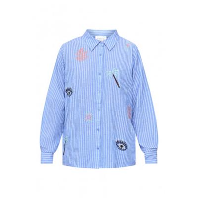 Sisters Point - Blue/White Stripe | Dames | Blouse | Blue/White Stripe | M | regular | Kamst mode