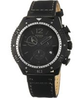 Horlogeband Fossil JR1202 Leder Zwart 24mm